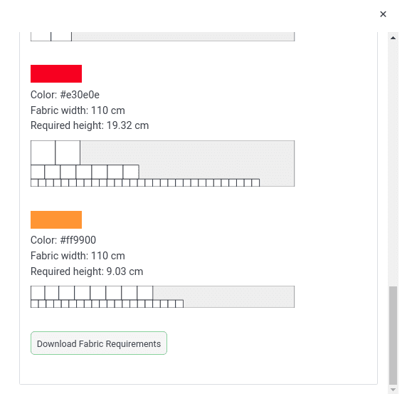 Fabric calculation results