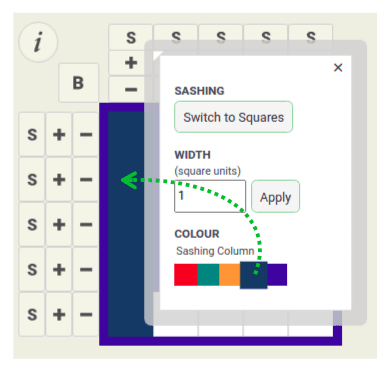 Colour the sashing column